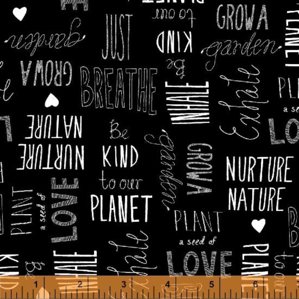 Windham - Love The Earth Nature Lover BLACK 51498-2. Priced per 25 Cm.