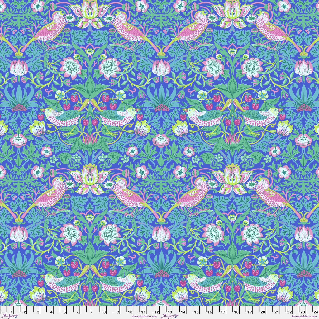 Kaffe & Morris & Co Strawberry Thief BLUE PWKW013 Priced per 25cm