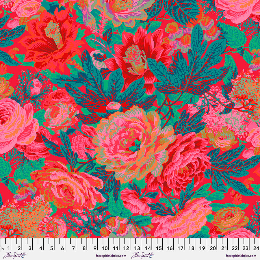 KFC Floral Burst RED.Priced per 25cm