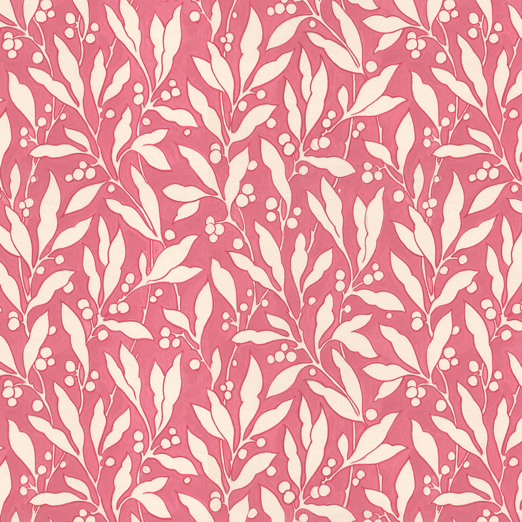 COTTAGE GARDEN Leaf and Berry PINK PWSL132 by Philip Jacobs.Priced per 25cm