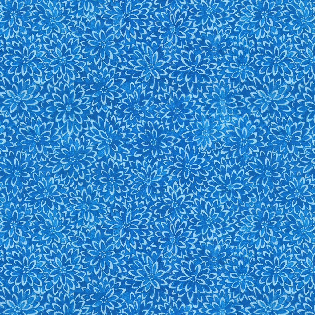 COTTAGE GARDEN Chrysanthemum Carpet BLUE PWSL142 by Philip Jacobs.Priced per 25cm