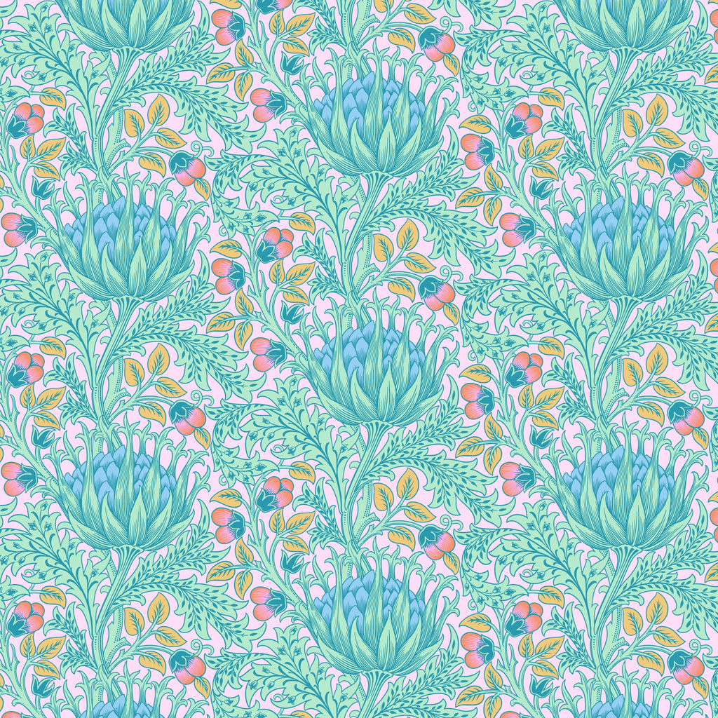 Kaffe & Morris & Co Artichoke LAVENDER QBKW001 WIDEBACK Priced per 50 cm