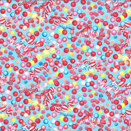 Lecien CANDY SHOP 4084670 Mixed Lollies blue.Priced per 25cm