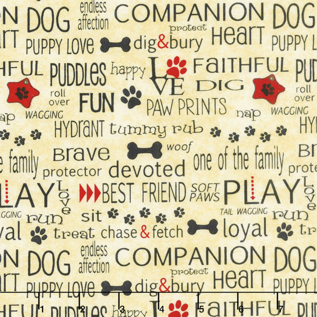 Dog Wisdom - Words A/O Golden Tan.Priced per 25cm