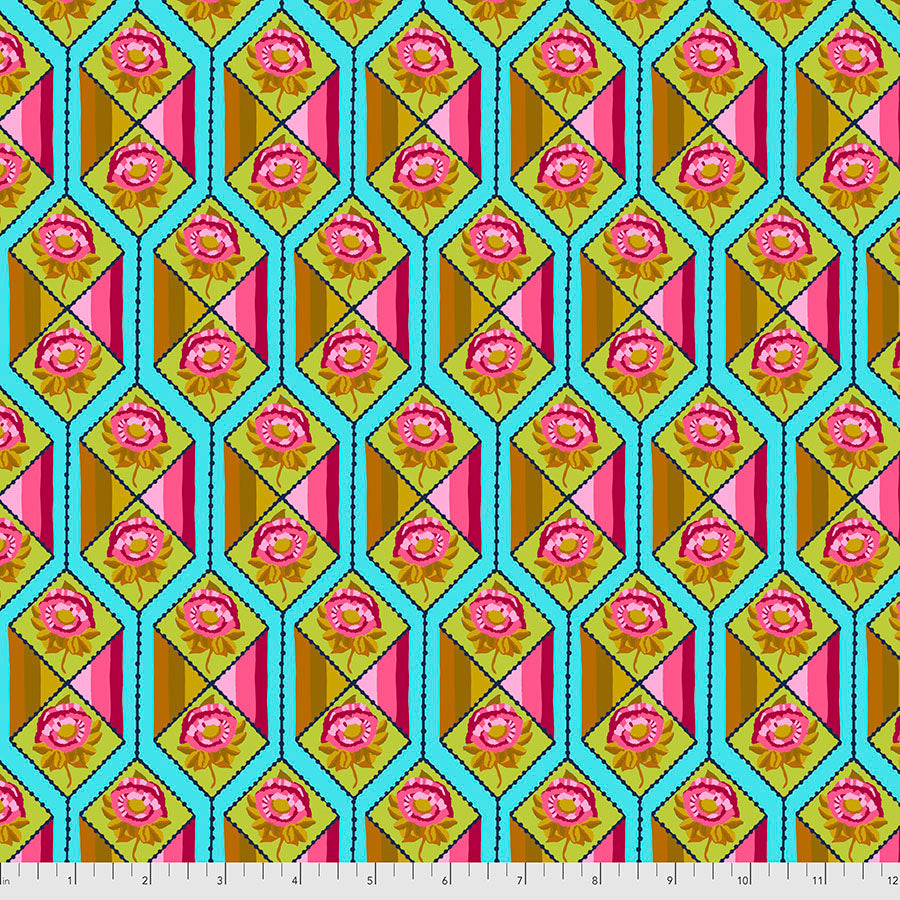 Bright Eyes - Facets AQUA by Anna Maria Horner PWAH157.Priced per 25cm