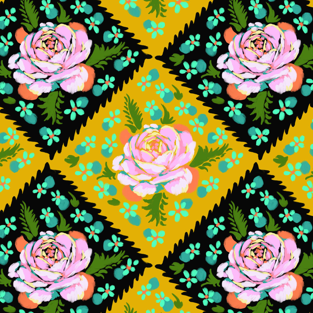 FLUENT Rose Tile - Butterscotch by Anna Maria PWAH191.Priced per 25cm