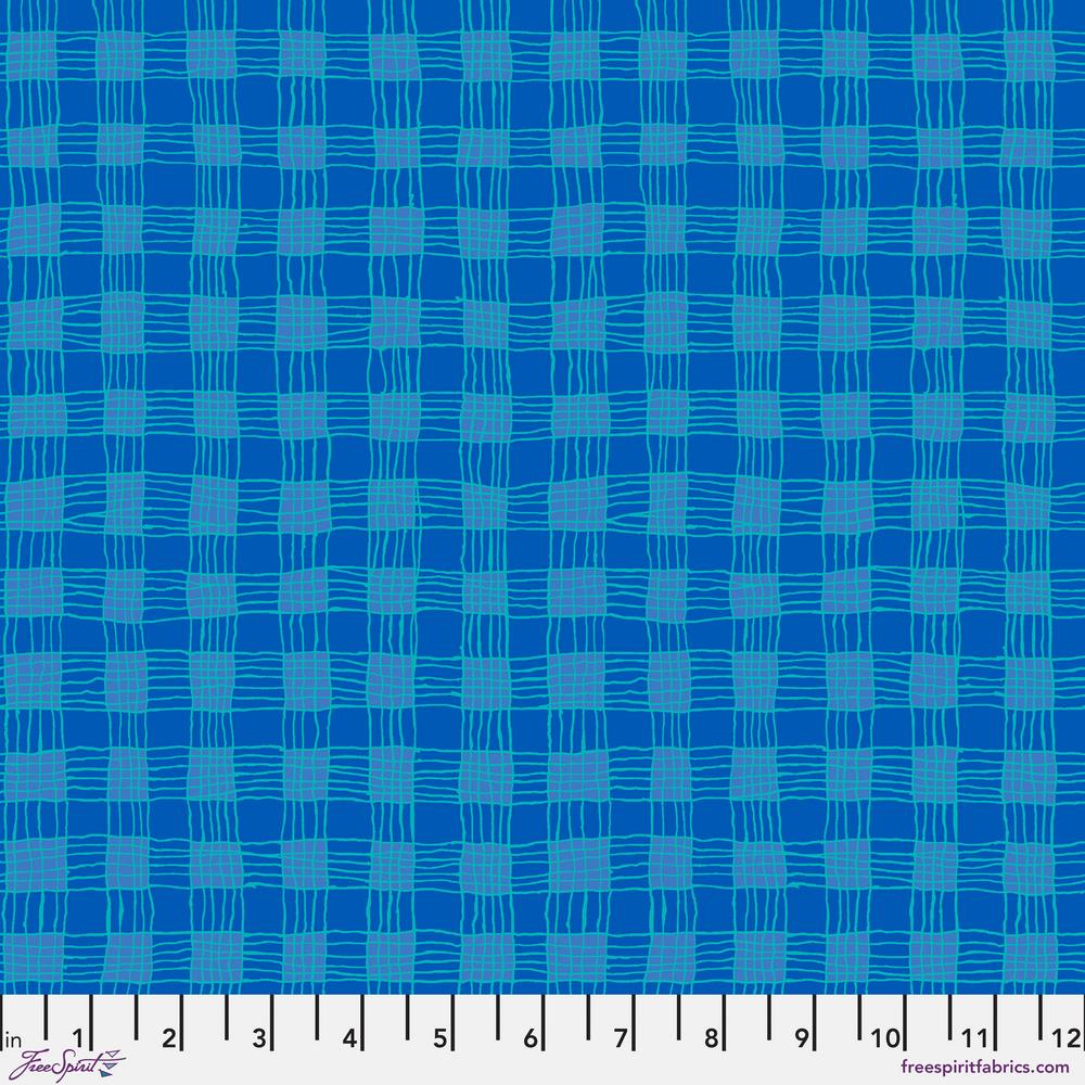 KFC Gingham BLUE PWBM089.Priced per 25cm*