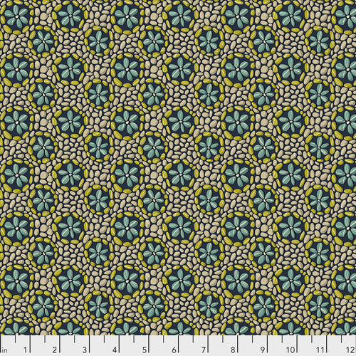 Land Art by Odile Bailloeul Stone Flowers - Navy PWOB024.NAVY.Priced per 25cm