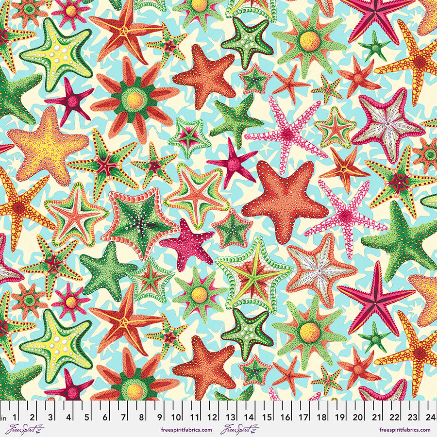 TREASURE ISLAND Starfish BLUE PWSL117 by Philip Jacobs.Priced per 25cm