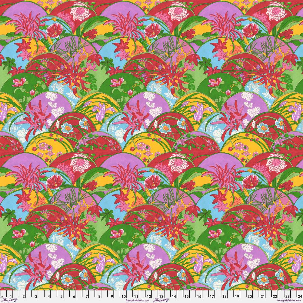 TEMPLE GARDEN Floral Fans - PWSL123.MULTI by Philip Jacobs.Priced per 25cm