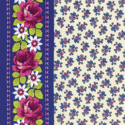 Neptune & The Mermaid Tokyo Milk - Floating Millefleur - BORDER PRINT PWTM007.8IVOR.Priced per 25cm