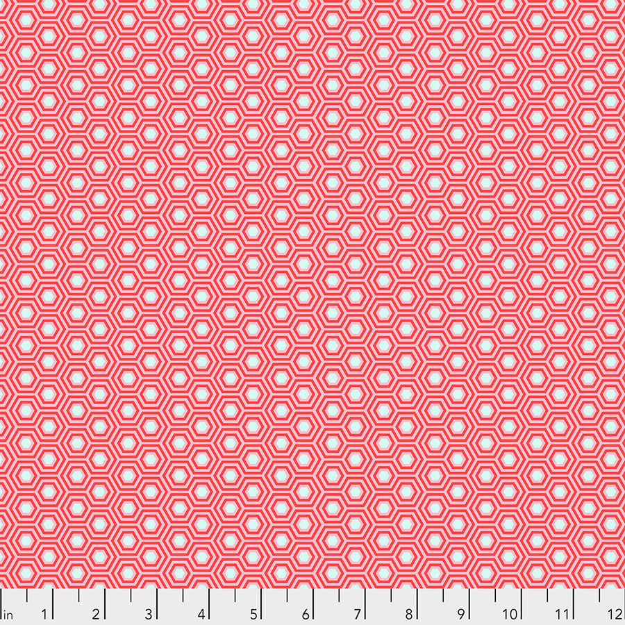 True Colors Hexy Flamingo PWTP150 by Tula Pink.Priced per 25cm