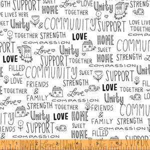 Windham - Home Love Lives Here White 52662-1. Priced per 25 Cm.