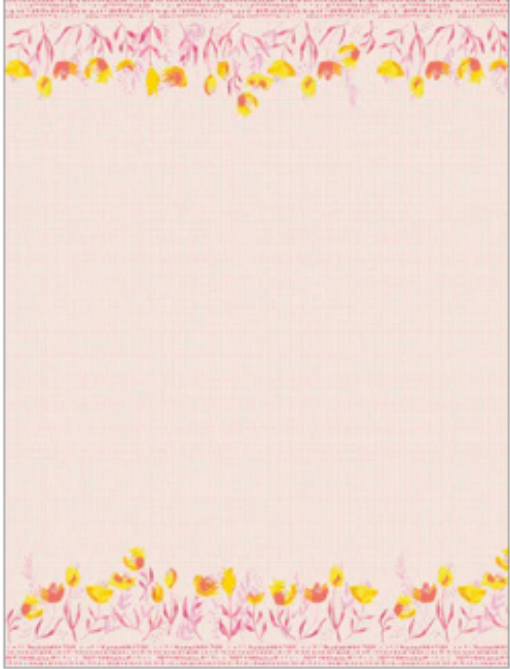 Decorative paper with floral border on a light pink background