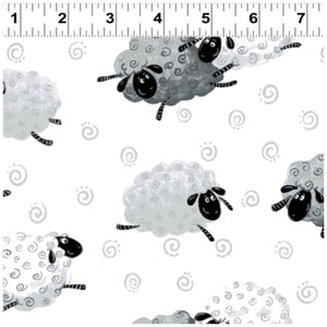 Lewe The Ewe Leaping Sheep GREY by Susy Bee SB20052-170 .Priced per 25cm