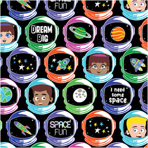 LIFT OFF Im An Astronaut Black Glow in the Dark Ink 1054/0799.Priced per 25cm.