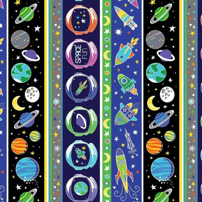 LIFT OFF Stripe Multi Glow in the Dark Ink 1054/0799.Priced per 25cm.