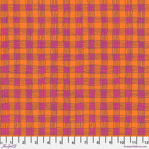KFC Gingham CORAL PWBM089 Priced per 25cm