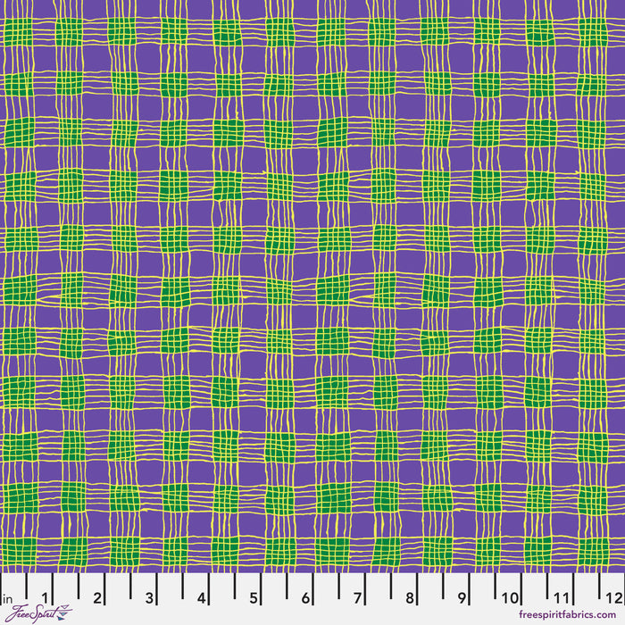 KFC Gingham PURPLE PWBM089.Priced per 25cm