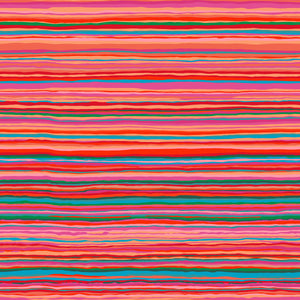 Colorful striped pattern with pink, red, green, and blue lines.