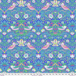Kaffe & Morris & Co Strawberry Thief BLUE PWKW013 Priced per 25cm
