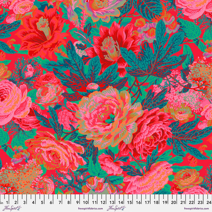 KFC Floral Burst RED.Priced per 25cm