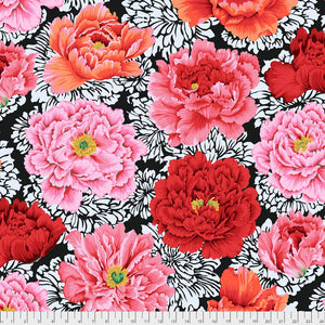 KFC Brocade Peony CRIMSON PWPJ062.Priced per 25cm