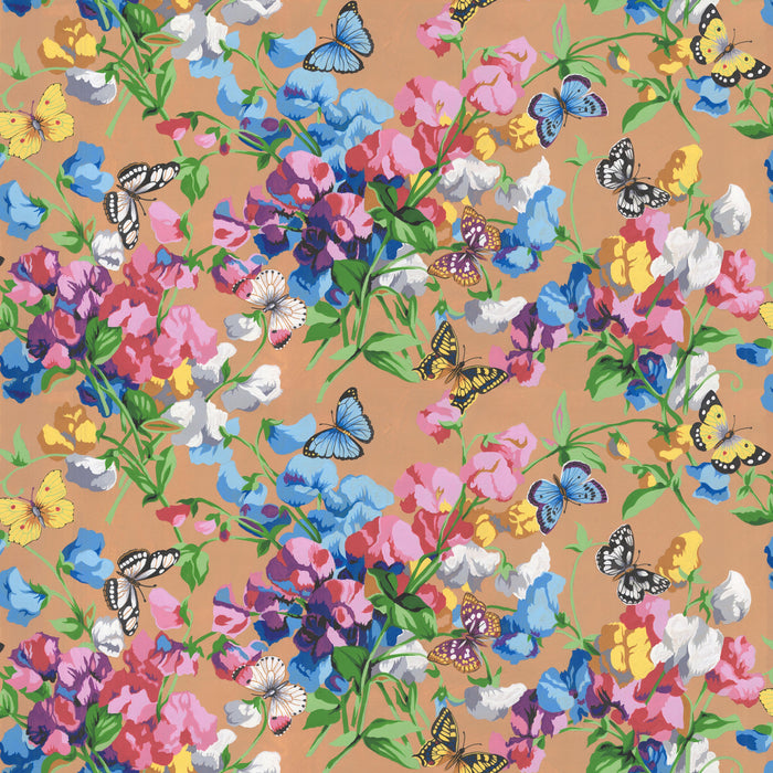 COTTAGE GARDEN Sweet Peas & Butterflies MULTI PWSL136 by Philip Jacobs.Priced per 25cm