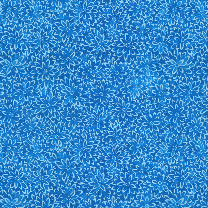 COTTAGE GARDEN Chrysanthemum Carpet BLUE PWSL142 by Philip Jacobs.Priced per 25cm