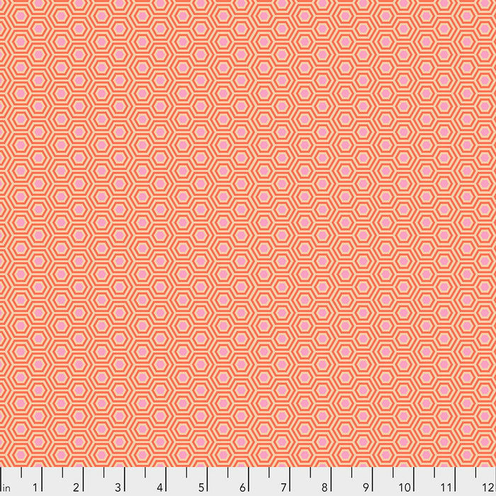 True Colors Hexy Peach Blossom PWTP150 by Tula Pink.Priced per 25cm