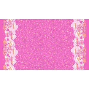 ROAR Meteor Showers (Border Print) PWTP226.BLUSH.Priced per 25cm