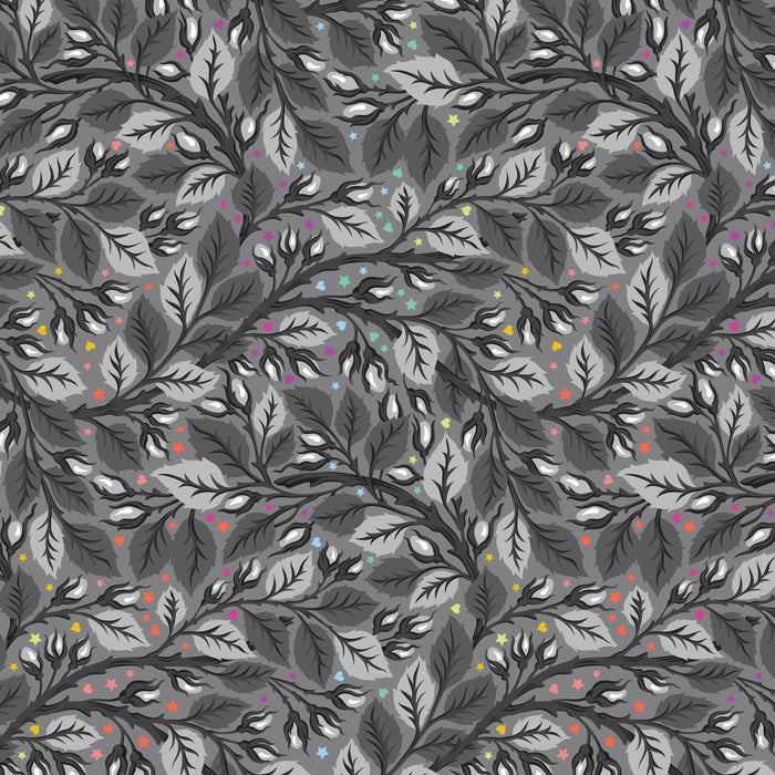 **Pre Order Tula Pink GRAYWORK QBTP019.SHADOW Best Buds 108" WIDEBACK   Priced per 50 cm due Nov/Dec