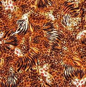Out of Africa Mixed Animal Skins Burnt Orange.Priced per 25cm.