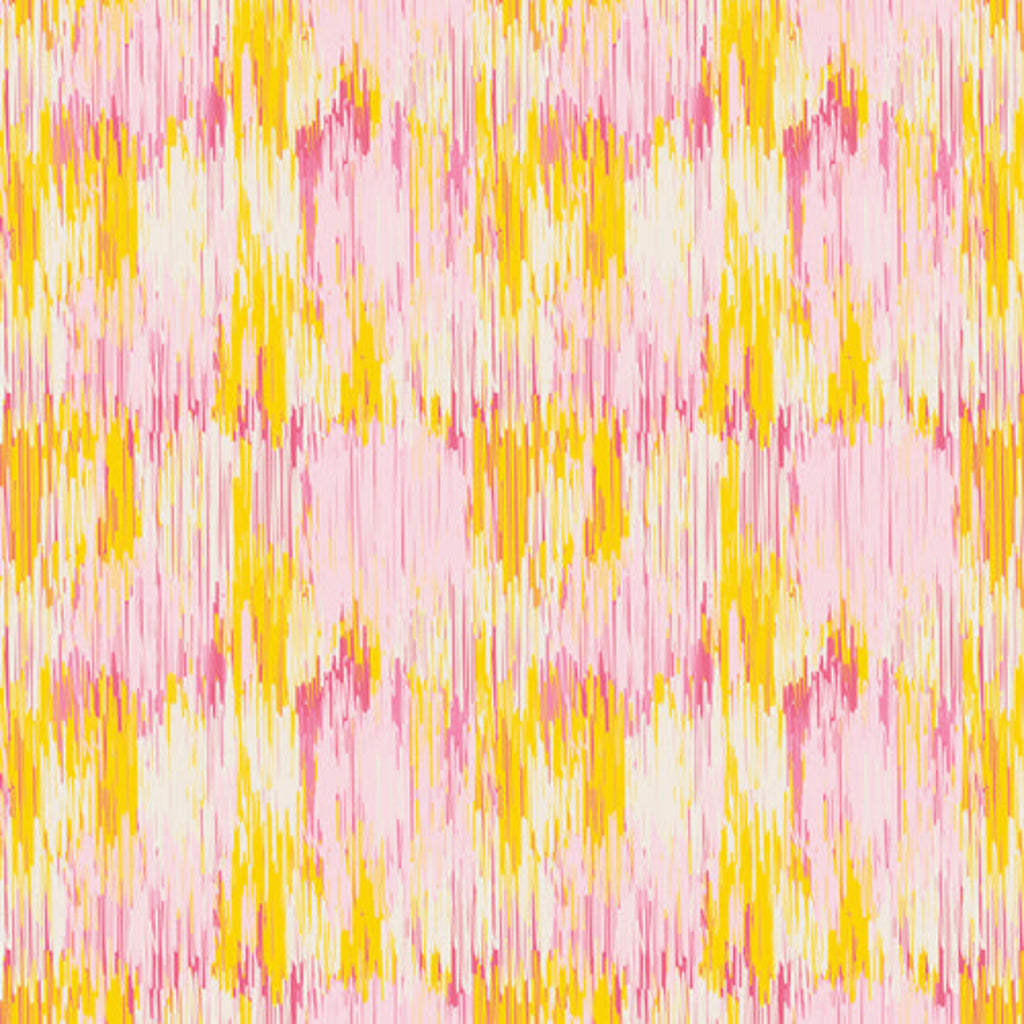 Abstract pattern of pink and yellow vertical lines on a light pink background