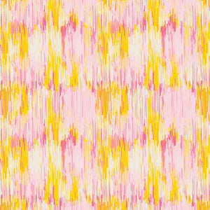 Abstract pattern of pink and yellow vertical lines on a light pink background