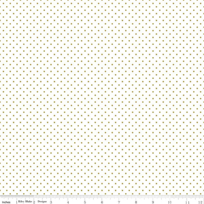Sparkle Cotton SC660-GOLD Swiss Dots METALLIC.Priced per 25cm.