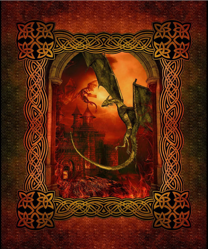 Dragons by Jason Yenter 1DRG-1, Large Dragon Panel Red