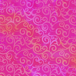 **OMBRE SCROLL WIDEBACK  24775PV HOT PINK.Priced per 50cm.