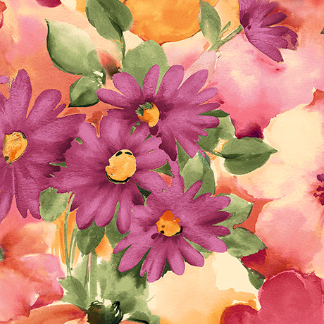 SOPHIA WATERCOLOR FLORAL 26070X MULTI.Priced per 25cm.