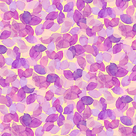 SOIREE By Studio 8 WATERCOLOR LEAVES 26275V LT. PURPLE.Priced per 25cm.