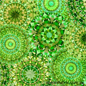 Jewelscape KALEIDOSCOPE MEDALLION OMBRE GREEN 28979 G.Priced per 25cm.