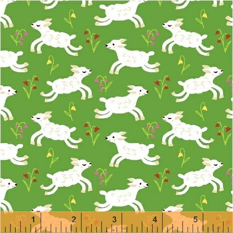 Windham - NURSERY RHYMES by Erica Hite 42588-5 Green.Priced per 25cm.