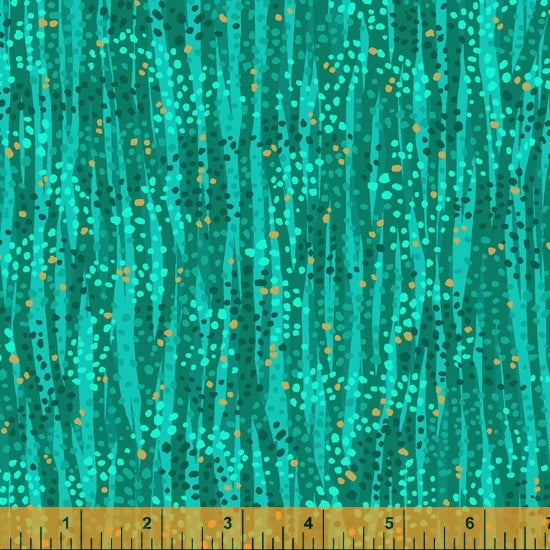 DEWDROP by Whistler Studios 52495M-12 Emerald Cotton / metallic embellished.Priced per 25cm