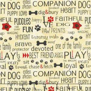 Dog Wisdom - Words A/O Golden Tan.Priced per 25cm