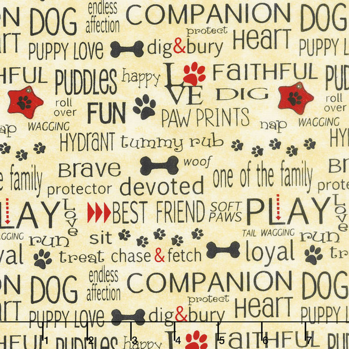 Dog Wisdom - Words A/O Golden Tan.Priced per 25cm