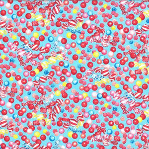 Lecien CANDY SHOP 4084670 Mixed Lollies blue.Priced per 25cm