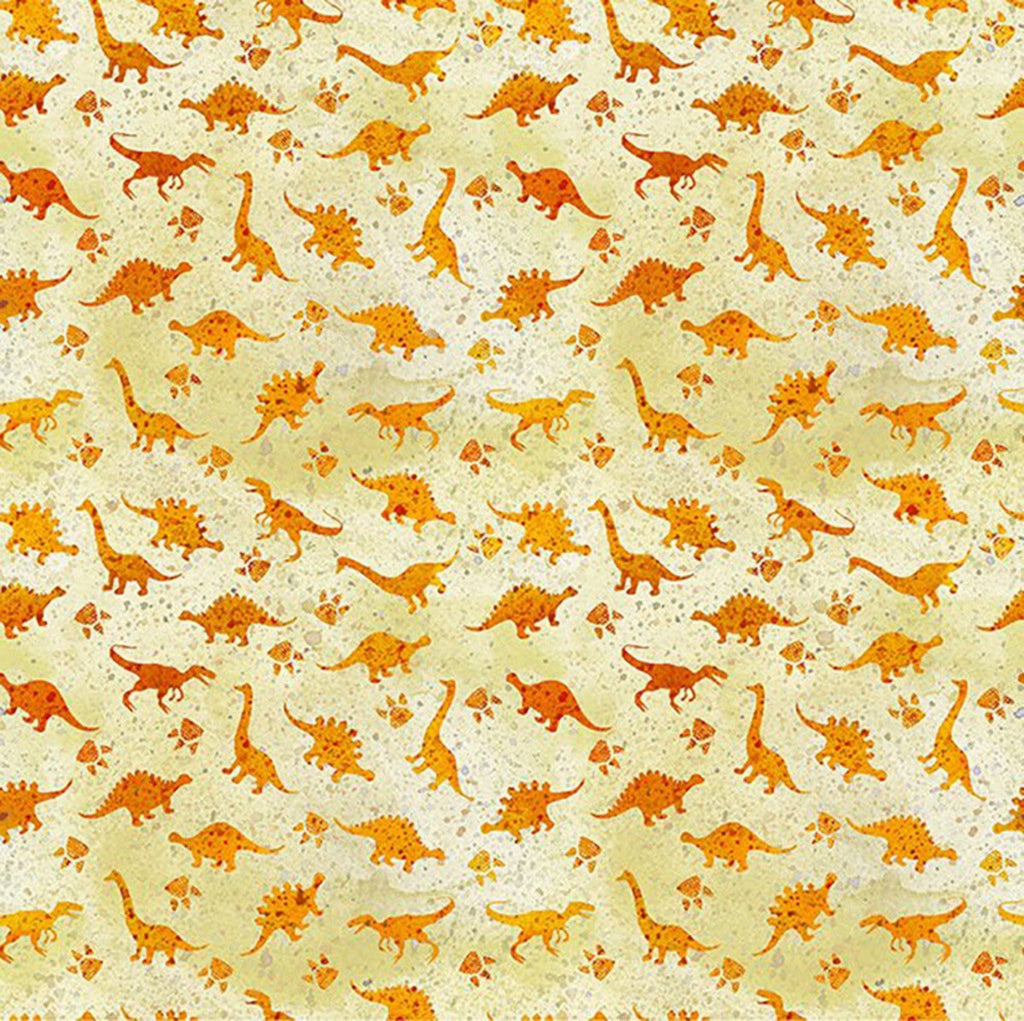 Dinosaur Friends by Jason Yenter 6 DIN 1, Mini Dino Orange.Priced per 25cm