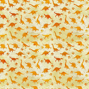 Dinosaur Friends by Jason Yenter 6 DIN 1, Mini Dino Orange.Priced per 25cm