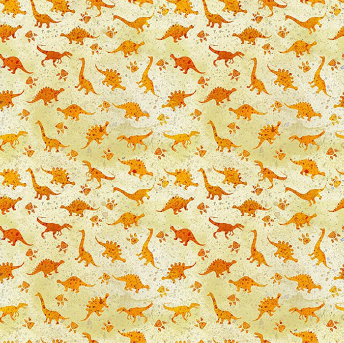 Dinosaur Friends by Jason Yenter 6 DIN 1, Mini Dino Orange.Priced per 25cm