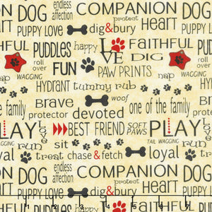 Dog Wisdom - Words A/O Golden Tan.Priced per 25cm